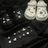 Charms para sapato Croc DIY corrente de pulseira de flor de pérola tridimensional flor de sapato estilo balé removível acessório de sapato decoração