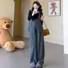 Conjunto de Maternidad Otoño/Invierno 2026: Mono Elegante Ajustable con Camisa Base de Manga Acampanada, Conjunto de Dos Piezas para Mujeres Embarazadas