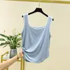 Chaleco de punto sin mangas con cuello en U de colores para mujer, cómodo de modal, nuevo para el verano, versátil, top básico de tirantes casual