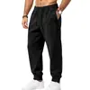 2026 Calça de Moletom Escovada de Camada de Ar em Camurça Transfronteiriça Masculina Malha Cintura Elástica Cordão Jogger Calça Esportiva