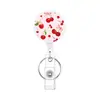 Porta-credencial retráctil de resina epoxi transfronterizo con clip de corazón rosa y lazo para tarjetas de identificación médicas, En stock