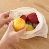 Bolsas de Malla para Frutas al por Mayor, Bolsas de Algodón con Cordón para Empaque de Verduras y Frutas, Bolsas de Almacenamiento, Bolsas de Malla de Algodón
