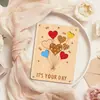 Tarjeta de Cumpleaños con Globo, Tarjeta del Día del Padre, Tarjeta de Bambú Natural, Tarjeta del Día de San Valentín, Tarjeta del Día de la Madre, Tarjeta de Aniversario de Boda
