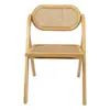 Silla de Madera Maciza Fabricante Silla Plegable de Ratán Antigua Retro Silla de Comedor Plegable de Lujo Ligero para Ocio en Casa Respaldo