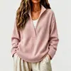 Suéter de punto gofre con cuello en V para mujer, estilo cruzado europeo y americano, primavera y otoño, holgado, estilo perezoso, top pullover casual