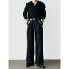 Pantalones de Hombre a Cuadros Patchwork Estilo Old Money con Diseño de Moda, Pierna Ancha Suelta, Lujo de Gama Alta, Pantalones Largos Versátiles