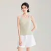 2612705-12 pines tejido denso hilo de papel japonés importado textura simple ajuste ceñido chaleco de punto top verano Nan You ropa de mujer