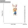 Pingente de Figurine de Coelho em Acrílico Transfronteiriço Plano para Interior de Carro Nova Decoração de Espelho Retrovisor