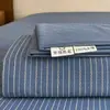 2026 Nuevo Modelo Clase A Grado Maternidad 100% Algodón Cepillado Engrosado Sábana para Cama Estilo Simple Rayada Sábana para Cama del Hogar para Dormitorio