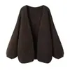 Cárdigan de punto talla grande para mujer, estilo otoño e invierno, disimula la grasa corporal, te hace lucir más delgada, corte holgado, adecuado para usar en capas, abrigo de cuello redondo de principios de otoño, suéter casual