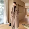 Nuevo Estilo Otoño e Invierno 2026 Abrigo Doble Faz 100% Lana Pura para Mujer, Estilo Largo, Abrigo de Doble Botonadura de Lujo Ligero y de Moda