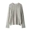 Ropa de Mujer al por Mayor Transfronteriza Estilo Europeo y Americano Cuello Redondo Suave Patrón de Trenza Suéter de Punto Top 2142165
