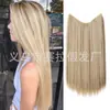 Mecha de Extensão de Cabelo em U Transfronteiriça para Mulheres, Extensão de Cabelo de Uma Peça com Fio de Pesca Grande, Mecha de Extensão de Cabelo Longo Liso Natural Invisível com Presilha