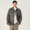 Jaqueta de trabalho estilo retro americano para outono, jaqueta estilosa para homens, casaco casual moderno de corte solto com gola de lapela