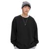 Fabricante Original Hombres Negros Pesado de Moda Marca Holgado Color Sólido Versátil Primavera y Otoño Sudadera de Manga Larga Cuello Redondo para Hombre