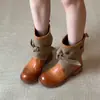 Botas de montar retro de tacón bajo versátiles para otoño e invierno 2026 nuevas botas vaqueras western casuales relajadas cómodas adelgazantes para mujer