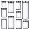 Latas de vidro seladas, tampa de aço inoxidável, latas de chá, cereais integrais, armazenamento de alimentos, latas de armazenamento de vidro de alto borossilicato, fabricantes atacado