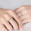 Anillo de Pareja Entrelazado de Estilo Coreano de Venta Caliente para Hombre y Mujer Lujo Ligero Boda Platino Plateado Beso de Ángel Anillo Hueco Entrelazado