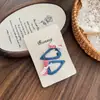 Grampo de Cabelo Azul Denim Xadrez Laço de Renda Coração de Tecido Clip BB Acessórios para Cabelo Quebrado na Testa Lado