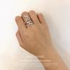 Anillo abierto de acero de titanio chapado en oro de 18 quilates de diseño clásico estilo ins europeo y americano con textura en forma de serpiente y color sólido para mujer Venta al por mayor
