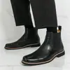 Botas de cuero para hombre, modelo nuevo de comercio exterior de talla grande transfronterizo, botines Chelsea estilo cowboy para hombre, otoño e invierno, modernas y a la moda
