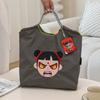 HINEZHA Moda de celebridad de Internet bordado de tendencia bolsa de compras de nailon transfronteriza casual para todo combinar bandolera para ir al trabajo
