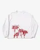 Camiseta de Manga Larga Unisex Estilo Gótico Oscuro Japonés Estampado Floral Nuevo de Otoño Cuello Redondo Holgada