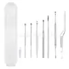 Conjunto de Seis Peças para Limpeza de Ouvido em Aço Inoxidável Conjunto Portátil de Limpeza de Ouvido Espiral Ferramenta para Limpeza de Ouvido Ferramenta Dupla para Limpeza de Ouvido