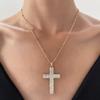 Collar coreano con cadena de suéter con cruz de ocho caracteres bañada en plata, joyería popular para niñas, joyería muy vendida en AliExpress.