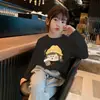 Camiseta Top Manga Longa Algodão Puro Versátil Estilo Coreano para Bebê Novidades Primavera/Outono 2026 Estampa Cartoon para Meninas Camada Base Casual t