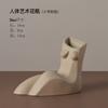 Behanmei Mobiliário para Casa Wabi-Sabi Vaso de Arte com Forma de Corpo Humano Vaso de Cerâmica Estilo Wabi-Sabi Escultura Vaso Branco para Flores