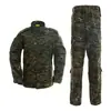 Traje de treino ao ar livre camuflado estilo americano de manga comprida para homens, roupa tática à prova de vento, fabricante de exportação atacado uniformes de segurança