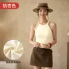 Camiseta sin mangas de verano para mujer con diseño de espalda en forma de I, seda de hielo, antibacteriana, transpirable, no necesita sujetador, camisola sexy