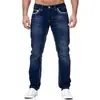 Amazon Comercio Exterior Nuevos Jeans de Doble Línea para Hombre Transfronterizos Casuales Europeos y Americanos Pantalones de Mezclilla para Hombre