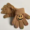 Guantes de Invierno para Bebé Estilo Coreano Cinco Dedos Alta Elasticidad Cálidos Guantes con Dedos Sonrientes 3-8 Años