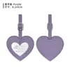 Etiqueta de equipaje con forma de corazón de cuero PU colorido en stock transfronterizo, etiqueta de equipaje simple anti-pérdida, etiqueta de facturación