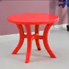 Juego de Mesa y Sillas de Plástico para Puesto de Comida, Puesto de Barbacoa al Aire Libre, Mesa Redonda para Antojos Nocturnos, Silla con Respaldo, Mesa y Sillas Sencillas e Informales para Playa