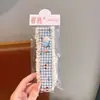 Pegatina de Flequillo de Velcro para Niñas Peine Organizador Domador de Cabello Rebelde a Cuadros Color Café con Leche Pinza para Cabello de Bebé Accesorios para el Cabello