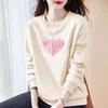 Suéter Feminino Outono e Inverno Novo Casual All-match Moda Trendy Solto Emagrecimento Estilo Preguiçoso Gola Redonda Roupas para Mulheres