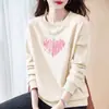 Moletom Casual Versátil da Moda Tendência Outono e Inverno Novo para Mulheres, Estilo Preguiçoso Emagrecedor, Gola Redonda, para Usar Fora