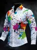Nova camisa masculina de moda plus size com estampa digital, disponível exclusivamente nos sites independentes AliExpress e Amazon europeus e americanos