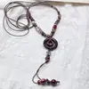 Collar Trenzado con Mariposa de Cerámica y Flor de Rosa para Mujer Nuevo Estilo Chino Retro Accesorios Cordón Estilo Largo Regalo de Graduación