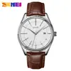 Reloj de Cuarzo Skmei Casual para Hombre con Correa de Cuero, Calendario Simple, Esfera Sencilla, Reloj de Negocios para Hombre, Venta al por Mayor