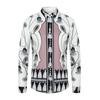 Comércio exterior nova camisa masculina de lapela sem passar manga longa tendência estampa digital rua retrô camisa 3017