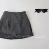 Saia prateada com lantejoulas, estilo coreano, casual, justa, nova para outono e inverno, para meninas 2026
