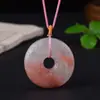 Flor de Melocotón Natural Donut Relleno Manzana Nube Auspiciosa Candado Colgante de Jade Anillo de Paz Colgante Suministro en Vivo Suministro de Comercio Exterior