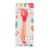 Colher Termossensível para Bebê Montada em Cartão Colher de Cabeça Macia para Bebê Colher para Dar Remédio Colher Termossensível Colher de Silicone para Suplemento Alimentar de Recém-Nascido