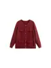 Cárdigan de punto elegante de talla grande con cuello redondo, estilo inspirado en Chanel, colección de invierno 2026, top casual versátil para mujer, prenda exterior 23662
