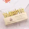 Aniversário Vela em Inglês felizaniversário bolo assando Ouro Prata Decoração de Festa criativa Letras em Inglês