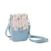 Cartera vertical para teléfono móvil con monedero y bolsa pequeña, bolsa multicapa para teléfono móvil, bolsa simple con flores, bolsa multifuncional para teléfono móvil, bolso cruzado para mujer